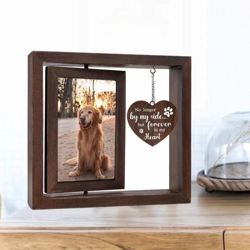 Rotierender Fotorahmen aus Holz für Hunde-Souvenirs